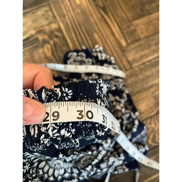 NWT Revel Navy White Cottage Core Boho Granny Hippie Western Women Medium Skirt - Picture 7 of 12